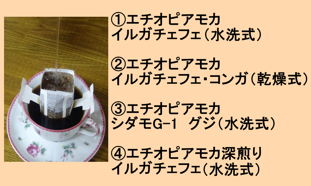 送料無料　ドリップバッグ　エチオピアモカ飲み比べセット